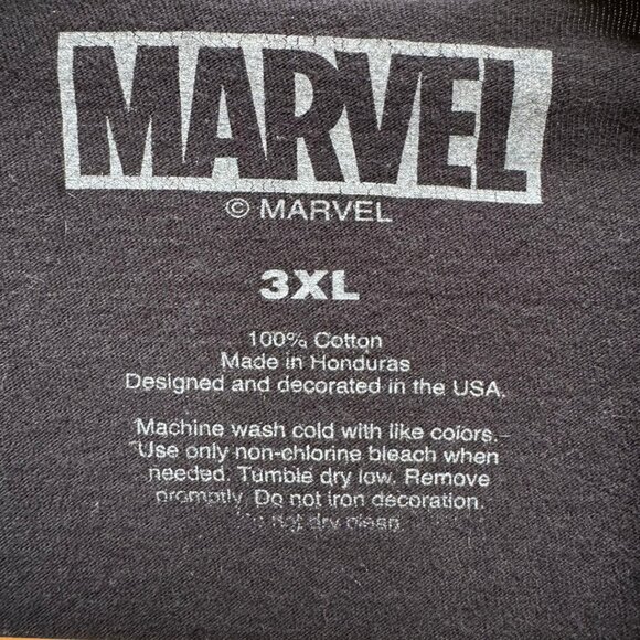 Marvel Black Panther Black Tee Aqua Blue Gray Graphic 100% Cotton Men's 3XL - Picture 3 of 3